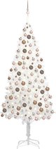 vidaXL Kunstkerstboom met LED's en kerstballen 240 cm wit