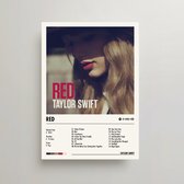 Taylor Swift Poster - Red Album Cover Poster - Taylor Swift LP - A3 - Taylor Swift Merch - Muziek