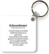 Sleutelhanger - Uitdeelcadeautjes - Woordenboek - Schoonbroer - Zwart - Wit - Plastic