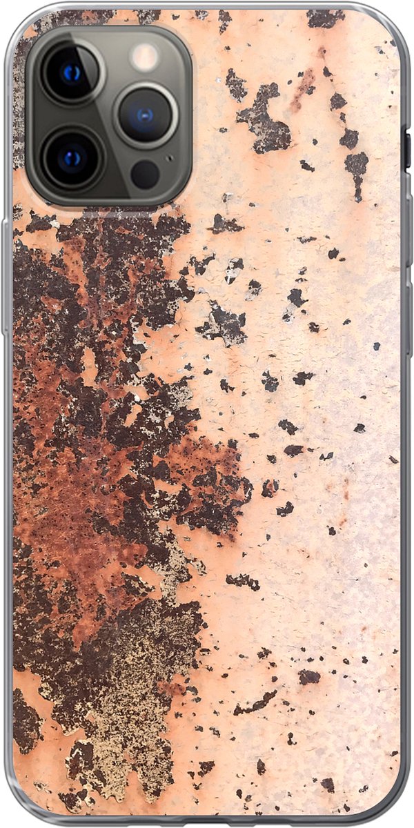 Telefoonhoesje Geschikt voor iPhone 13 Pro hoesje - Metaal - Roest print - Oud - Siliconen Telefoonhoesje Telefoonhoesje