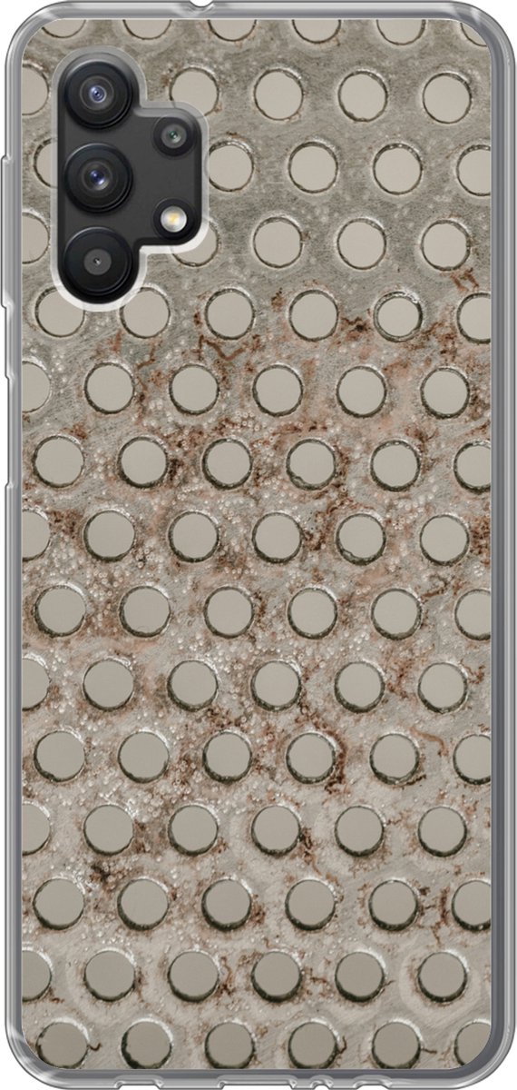 Telefoonhoesje Geschikt voor Samsung Galaxy A32 5G hoesje - Roest print - Noppen - IJzer - Siliconen Telefoonhoesje Telefoonhoesje