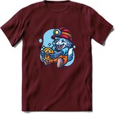 Mining Wolf - Crypto T-Shirt Kleding Cadeau | Dames / Heren / Unisex | Bitcoin / Ethereum shirt | Grappig Verjaardag kado | Tshirt Met Print  Prijs - Burgundy - M