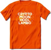 Crypto Moon - T-Shirt Kleding Cadeau | Dames / Heren / Unisex | Bitcoin / Ethereum shirt | Grappig Verjaardag kado | Tshirt Met Print  Prijs - Oranje - XXL