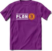 Plan B - Crypto T-Shirt Kleding Cadeau | Dames / Heren / Unisex | Bitcoin / Ethereum shirt | Grappig Verjaardag kado | Tshirt Met Print | - Paars - L