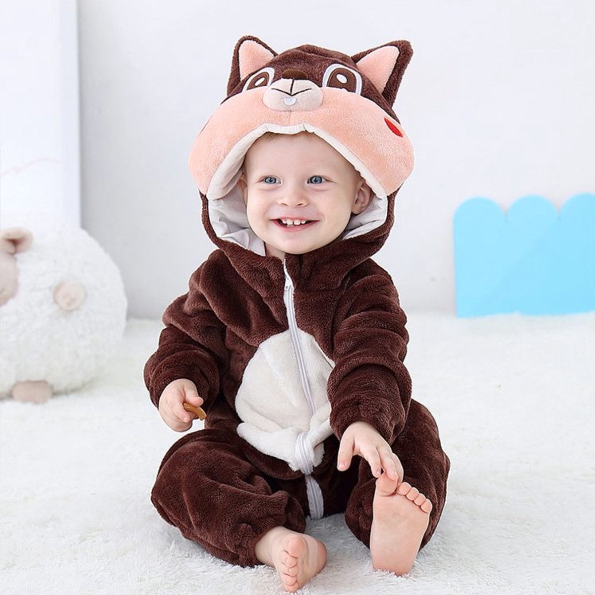 JAXY Baby Onesie - Baby Rompertjes - Baby Pyjama - Baby Pakje - Baby Verkleedkleding - Baby Kostuum - Baby Winterpak - Baby Romper - Baby Skipak - Baby Carnavalskleding - EU (label 90) - Eekhoorn — afbeelding 5