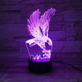 3D Led Lamp Met Gravering - RGB 7 Kleuren - Adelaar