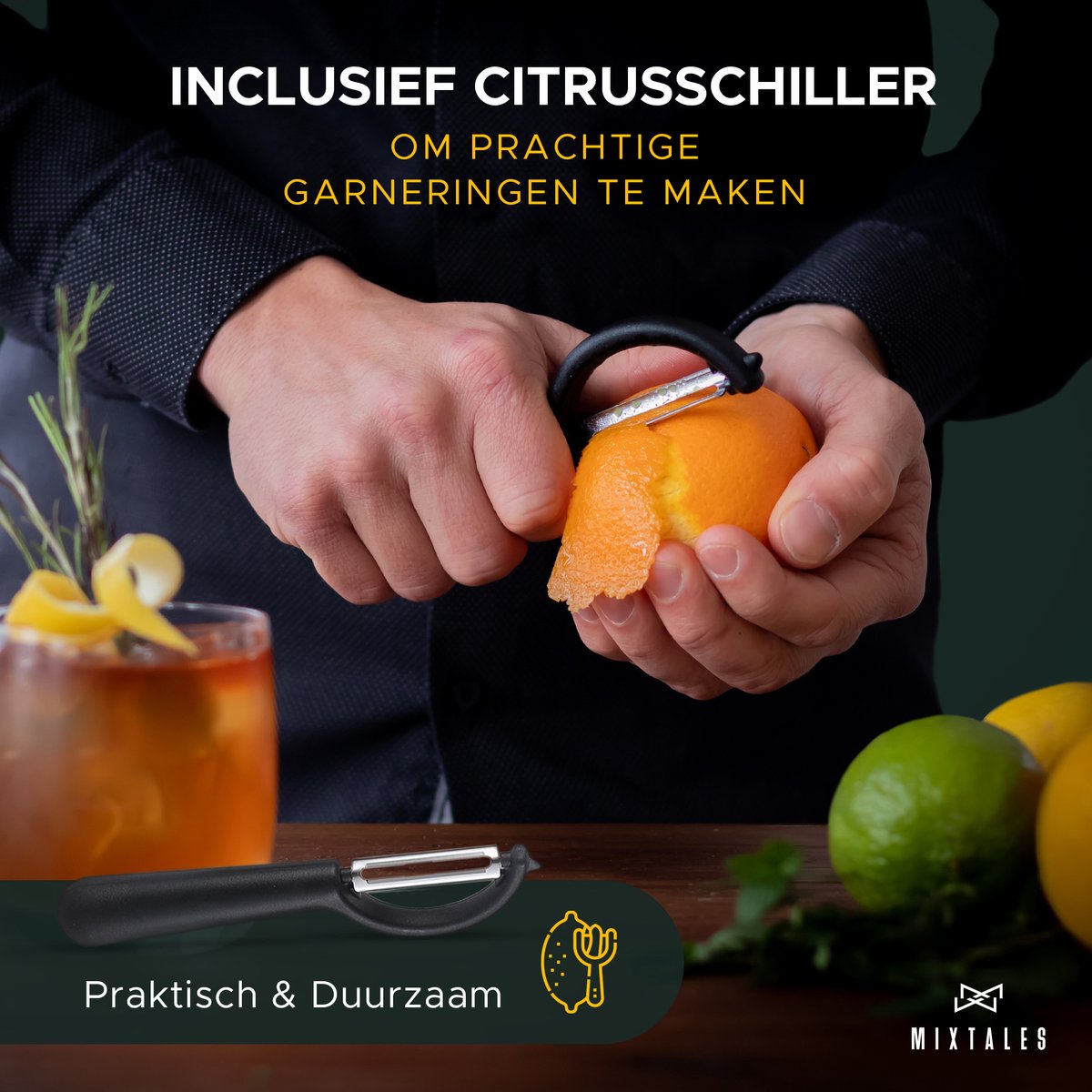 Mixtales® Premium Cocktailset - 12-Delige Set met Cocktail Shaker (830ml) & Stijlvolle Opbergkoker - Ideale Giftset - Incl. Unieke Videocursus door Nederlands Topbartender (t.w.v. €29,95) — cadeau in Kookcadeaus - foto 5