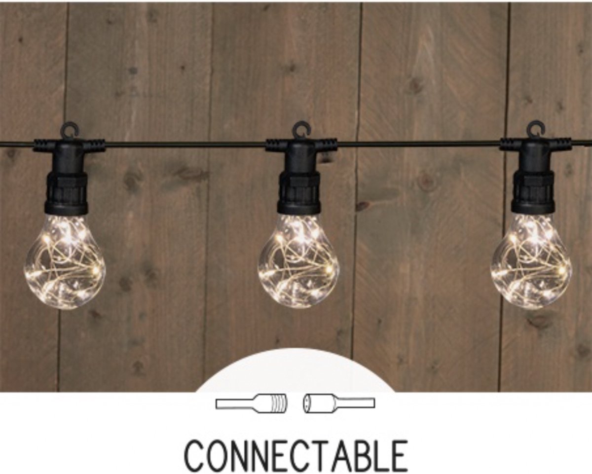 Tuinverlichting Connectable Lichtsnoer 13 10 lampen - Warm wit kleur led -... | bol.com