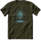 Ethereum Holo - Crypto T-Shirt Kleding Cadeau | Dames / Heren / Unisex | Bitcoin / Ethereum shirt | Grappig Verjaardag kado | BTC Tshirt Met Print | - Leger Groen - XL