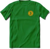 Bit-Coin - Crypto T-Shirt Kleding Cadeau | Dames - Heren - Unisex | Bitcoin / Ethereum shirt | Grappig Beleggen Verjaardag kado | Cryptocurrency Tshirt Met Print | - Donker Groen - L
