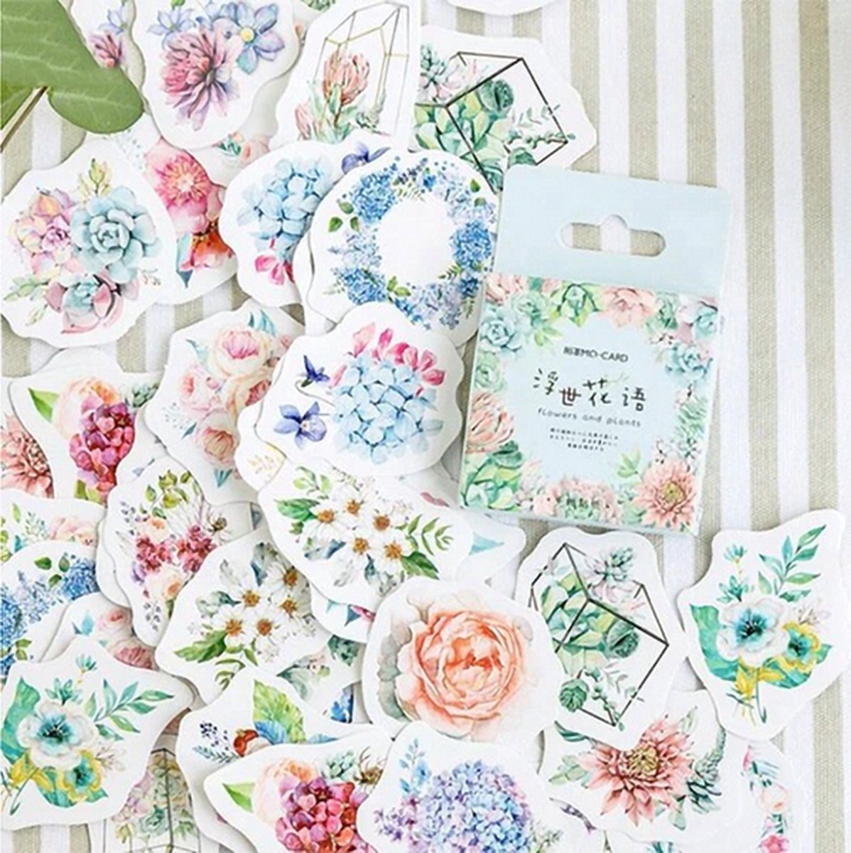 Flowers & Plants Stickers 46 stickers – Bullet Journal, Planner & Scrapbook Stickers – Sinterklaas & Kerstcadeau – Schoencadeau – Cadeaus onder €5