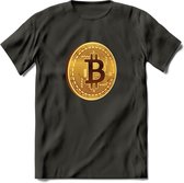 Bitcoin Coin - Crypto T-Shirt Kleding Cadeau | Dames / Heren / Unisex | Bitcoin / Ethereum shirt | Grappig Verjaardag kado | BTC Tshirt Met Print | - Donker Grijs - S