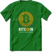 BTC Wave - Crypto T-Shirt Kleding Cadeau | Dames / Heren / Unisex | Bitcoin / Ethereum shirt | Grappig Verjaardag kado | BTC Tshirt Met Print | - Donker Groen - 3XL