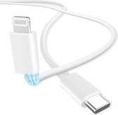 Gecertificeerde  USB-C naar Lightning oplaadkabel - 1m - Wit - Voor Apple iPhone, iPad en AirPods