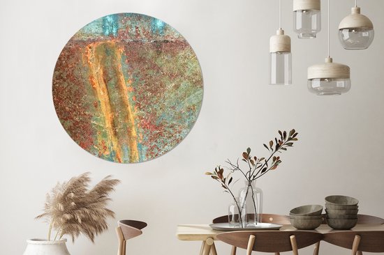 WallCircle - Wandcirkel ⌀ 140 - Kleuren - Roest - Metaal - Ronde schilderijen woonkamer - Wandbord rond - Muurdecoratie cirkel - Kamer decoratie binnen - Wanddecoratie muurcirkel - Woonaccessoires