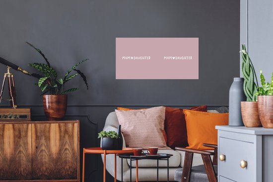 Stickers muraux - Film autocollant - Cadeau - Mère - Fille - Rose - Mom - Fille - Proverbes - Citations - 80x40 cm - Film adhésif - Stickers muraux Chambre d'enfant - Papier peint autocollant