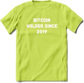 BTC Holder Since 2019- Crypto T-Shirt Kleding Cadeau | Dames / Heren / Unisex | Bitcoin / Ethereum shirt | Grappig Verjaardag kado | BTC Tshirt Met Print | - Groen - L