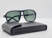 Unisex Zonnebril UV400 - bril met metalen montuur met brillenkoker / bruine glas - 8102 Aland optiek