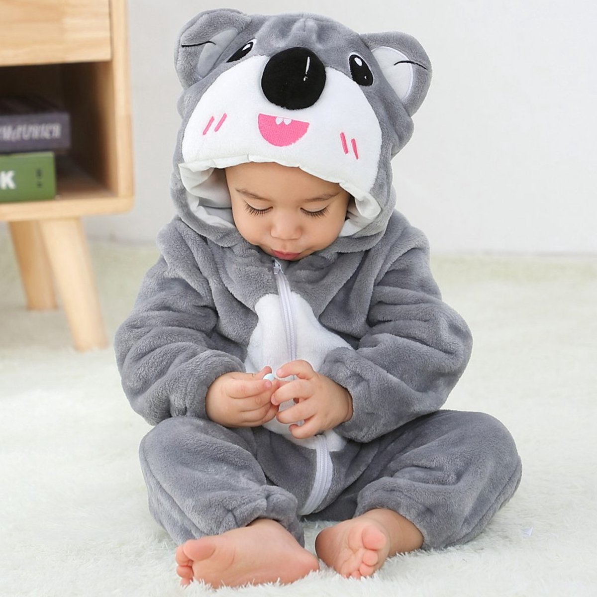 JAXY Baby Onesie - Baby Rompertjes - Baby Pyjama - Baby Pakje - Baby Verkleedkleding - Baby Kostuum - Baby Winterpak - Baby Romper - Baby Skipak - Baby Carnavalskleding - EU (label 90) - Koala — afbeelding 4
