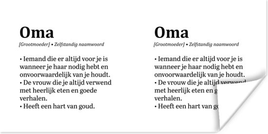 Affiche Grand-mère - Proverbes - Dictionnaire - 150x75 cm