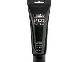 Liquitex 88700221 Basics Acrylverf Ivory Black – 250 ml | Kunstenaars Acrylverf | Middelmatige Viscositeit | Lichtechte Kleur voor Schilderen & Canvas