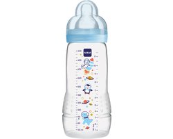 MAM - Easy Active Babyfles - 330 ML - Anti-Koliek - 4+ Maanden - Blauw