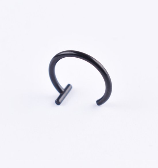 Cabantis Fake Lip Ring - Piercing - Sieraden - 10 mm - Zwart