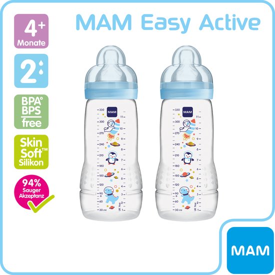MAM Easy Active liquides épais 2 x 330 ml bleu