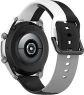 Strap-it Smartwatch bandje 22mm - triple sport bandje geschikt voor Samsung Galaxy Watch 46mm / Galaxy Watch 3 45mm / Gear S3 Classic & Frontier - Polar Vantage M / M2 / V3 / Grit X - Pro - OnePlus Watch - zwart/wit/grijs
