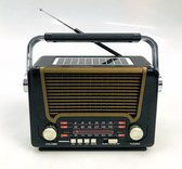 Meier M-527BT-S retro radio met Bluetooth, zaklamp en zonnecellen