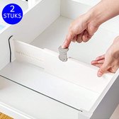Cless verstelbare ladeverdeler – Set van 2 stuks – Uitschuifbaar – Verstelbare ladeverdeler – Bestek/Keuken/Bureau/Make-Up/Keuken/Kantoor/Slaapkamer