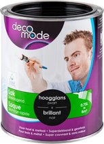 DecoMode lak sneldrogend hoogglans zwart verf 750ml