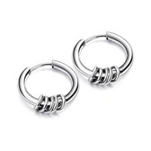 Gading® Unisex Klapoorringen - RVS dames heren Oorbellen - zilver rond buis - 16mm-2,5mm