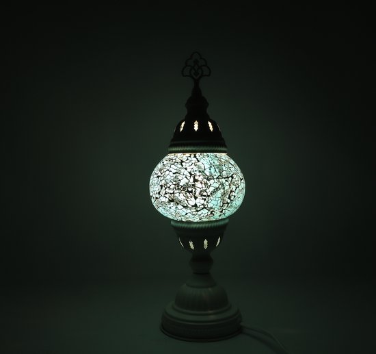Exotische Turkse Mozaïek Tafellamp - Bohemian Zwanenhals Bedlampje met