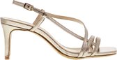 Tango | Ava 3-d gold strap carre mule - covered heel/sole | Maat: 42