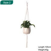 Hand Geweven Plantenhanger - 105 cm - 1 Stuk - Hangende Bloempot - Hangpot - Bloemen - Woonkamer - Binnen - Macramé Plantenhangers