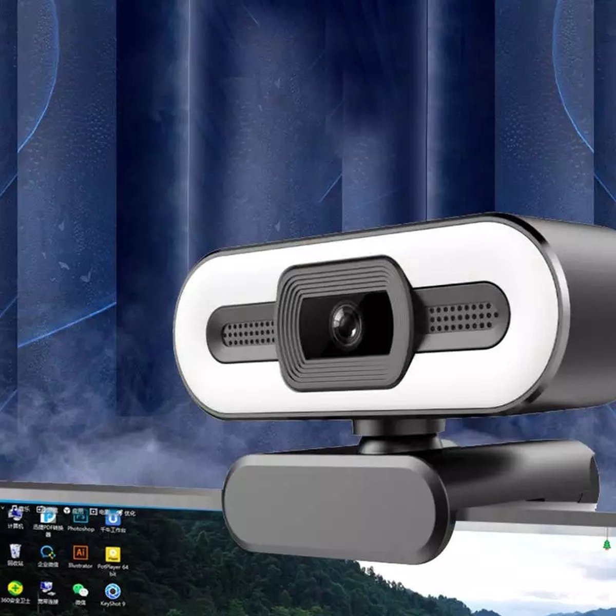 Elianzo Full HD Webcam voor PC - Incl. Microfoon en Webcam Cover - 1080p