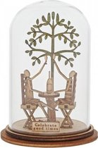 Stolp GOEDE TIJDEN    vintage miniatuur stolp, miniatuur decoratieve handgemaakt kunstwerkje - glas - 8.5x5x5