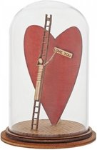 Stolp  Ik hou van jou  vintage miniatuur stolp, miniatuur decoratieve handgemaakt kunstwerkje - glas - 8.5x5x5