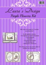 Kaartborduurpakket Purple Flowers Kit