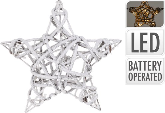 Ster rotan sneeuw 15led 40cm