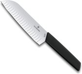 Victorinox Swiss Modern Santoku couteau 17cm - Dimples - Zwart