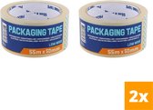 Tape 2x | Verpakkingstape 55m x 50mm | geen plakband | zonder tape dispenser