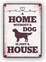 Plenty Gifts Wandbord Home Dog House 21 X 14,8 X 2 Cm Staal