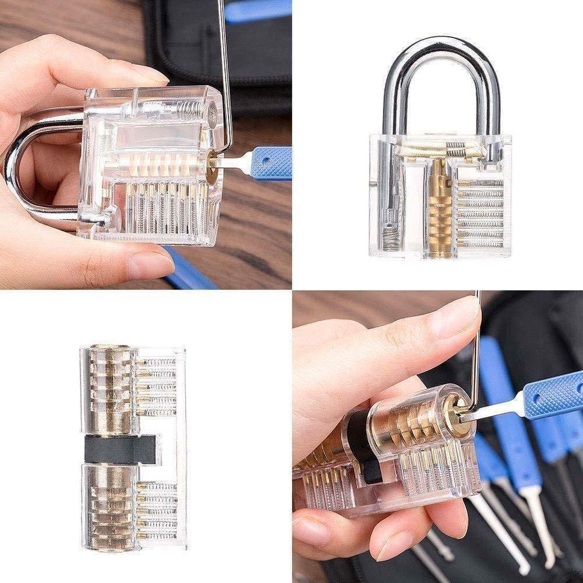 Lock Premium Lockpick Set – 20-delig – Inclusief 2 transparante sloten – Lockpicken voor beginners en professionals — cadeau in Hobby - foto 2