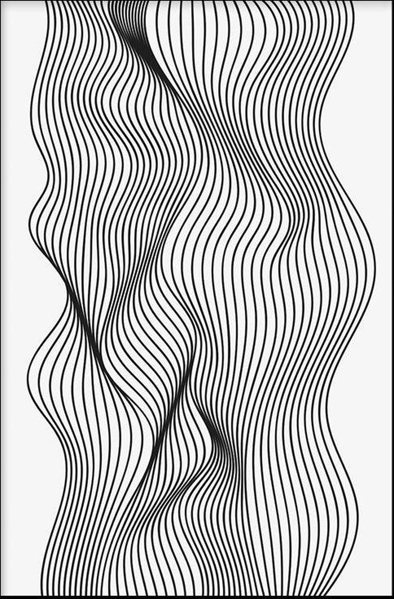 Walljar - Abstract Line Art - Muurdecoratie - Poster