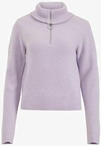 VILA VIRIL L/S HALF ZIP KNIT TOP Dames Trui Pastel Lilac - Maat XS