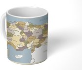 Mok - Retrokaart van Turkije met de Turkse vlag - 350 ML - Beker - Uitdeelcadeautjes