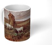 Mok - Rijdende herder en kudde - schilderij van Giovanni Fattori - 350 ML - Beker - Uitdeelcadeautjes