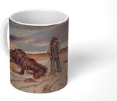 Mok - Boer met ingestort paard - schilderij van Giovanni Fattori - 350 ML - Beker - Uitdeelcadeautjes